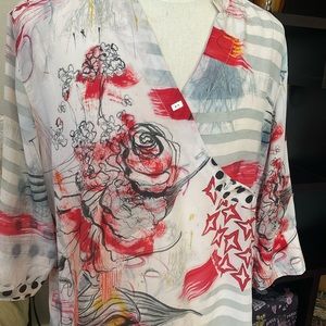 Tianello plus size Silk Aida blouse OX